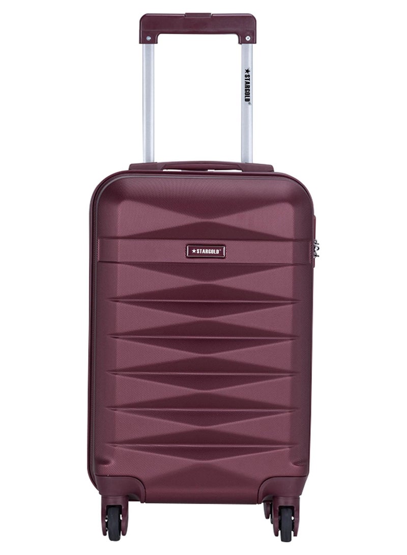 ستارجولد حقيبة سفر بعجلات ذات 4 عجلات وجانب صلب واحد مع قفل رقمي - لون عنابي - Image 1