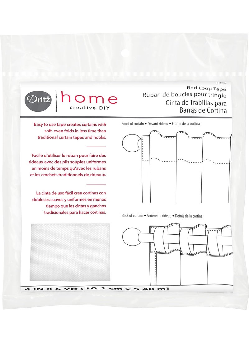 Dritz Dritz Home 44500 Woven Rod Loop Tape 4Inch x 6Yards White  - Image 1