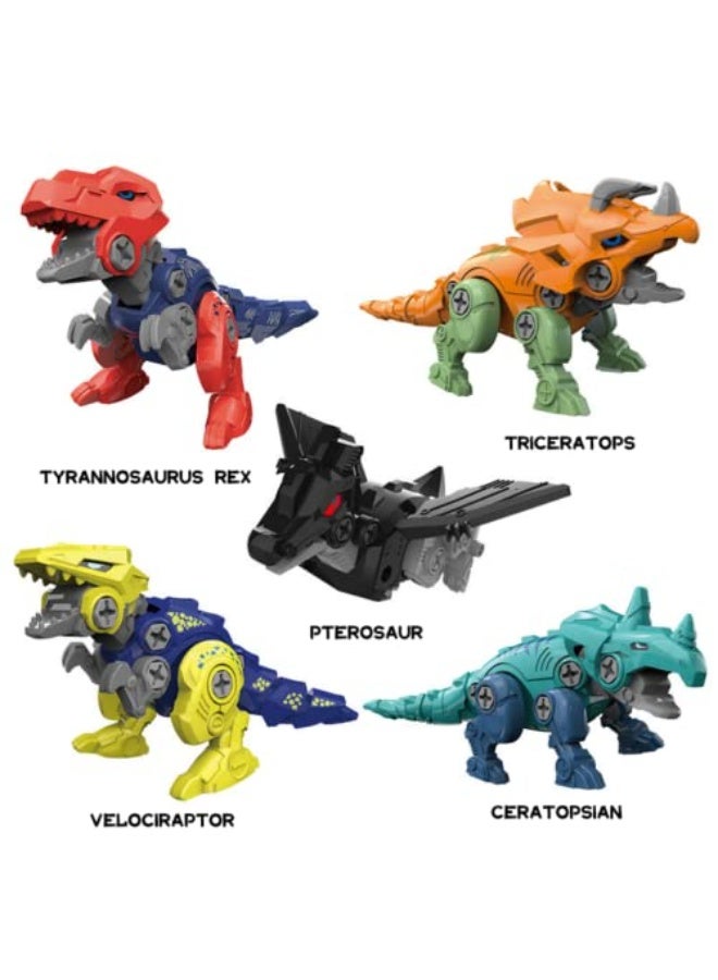 يونيكبيبي ألعاب ديناصور DIY، 5 في 1 ديناصور تعليمي قابل للتفكيك والتحويل، ألعاب بناء الديناصورات، ألعاب تطوير مبكر للأطفال - Image 3