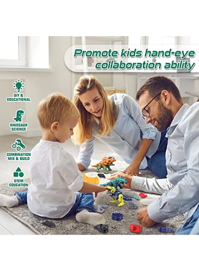 يونيكبيبي ألعاب ديناصور DIY، 5 في 1 ديناصور تعليمي قابل للتفكيك والتحويل، ألعاب بناء الديناصورات، ألعاب تطوير مبكر للأطفال - Image 5