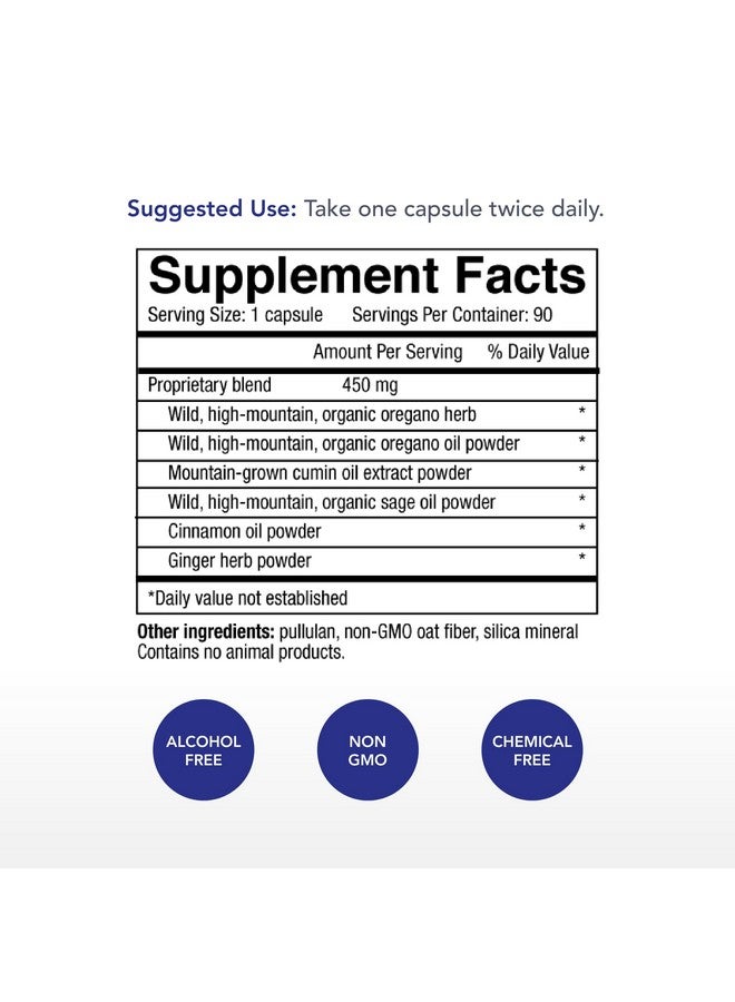 Physician's Strength أوريغاسيلين بقوة الطبيب - 90 كبسولة - مستخلصات توابل متعددة - دعم صحة الجهاز التنفسي - 90 حصة - Image 2