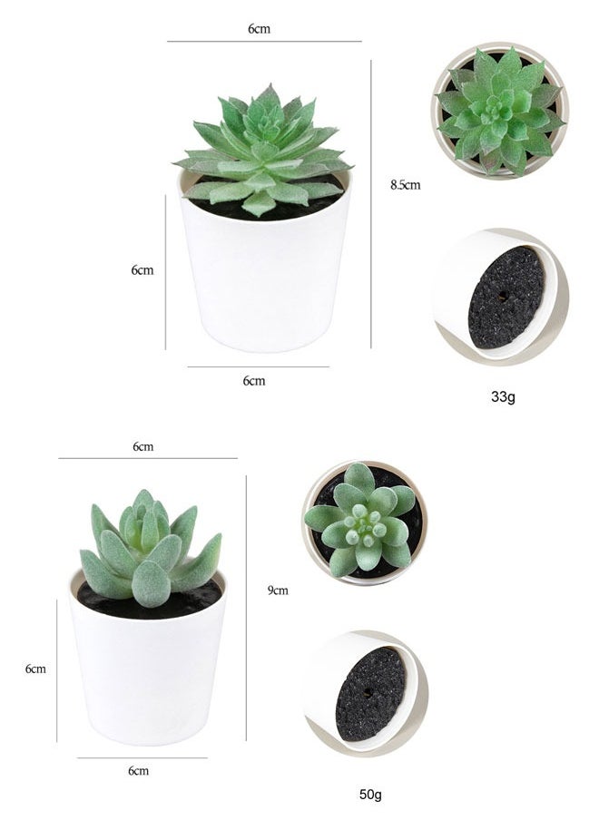 وهاواي 6pcs Mini Fake Succulent Plants Artificial Plastic Succulents Potted Small Green Succulent Decor for Home Office Desk Window Sill Bathroom Bedroom Outdoor  - Image 2
