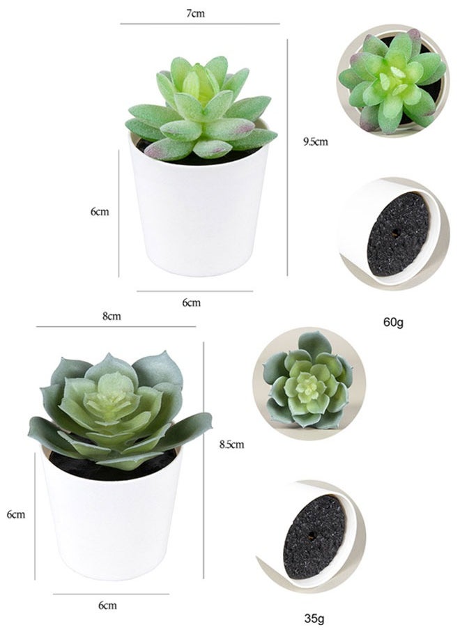 وهاواي 6pcs Mini Fake Succulent Plants Artificial Plastic Succulents Potted Small Green Succulent Decor for Home Office Desk Window Sill Bathroom Bedroom Outdoor  - Image 3