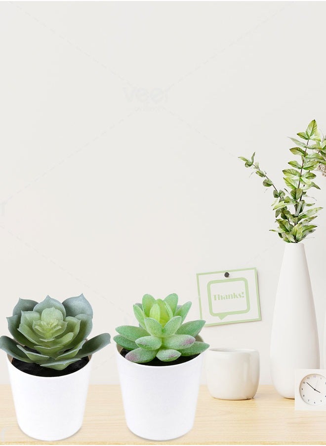 وهاواي 6pcs Mini Fake Succulent Plants Artificial Plastic Succulents Potted Small Green Succulent Decor for Home Office Desk Window Sill Bathroom Bedroom Outdoor  - Image 5