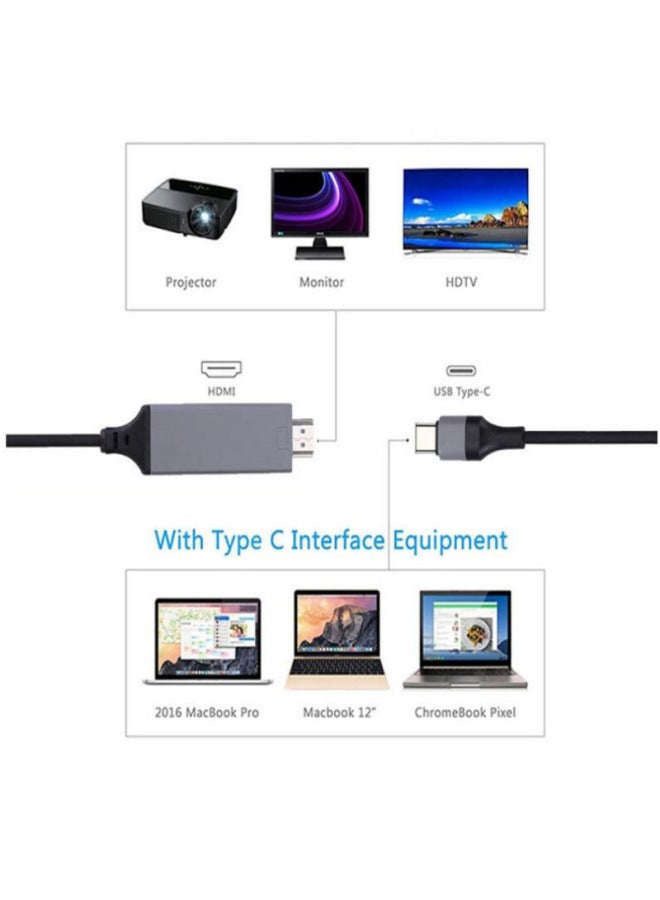 Neutral S8/s9 Mobile Phone To Tv Type-c To Hdmi Hd Same Screen Line Usb3.1 Android Projection Screen Line 4k - Image 3