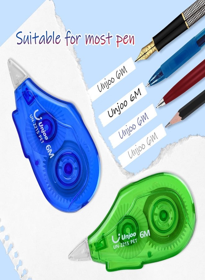 Unjoo Whiteout Correction Tape, Easy To Use Applicator for Instant Corrections Correct Wrong Writing At Any Time, For school, Office (6M/256" x 0.2",3 colors, 12pack) - Image 5