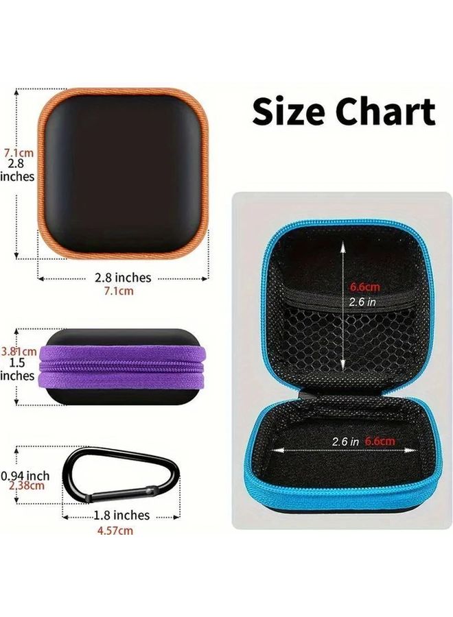 Orange EVA Hard Case Storage Bag For Headphones Earbuds SD Cards Camera Chips - Image 4
