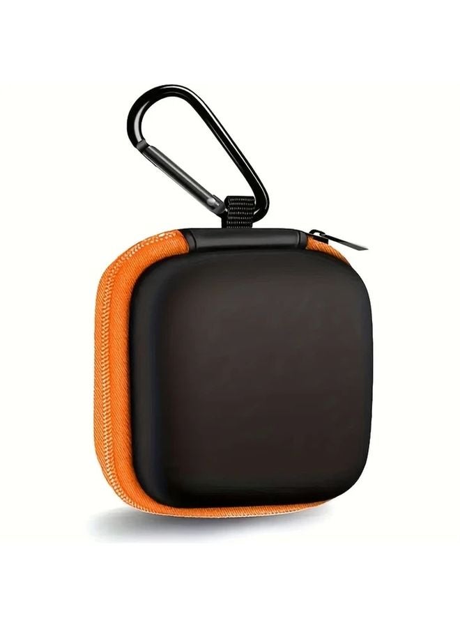 Orange EVA Hard Case Storage Bag For Headphones Earbuds SD Cards Camera Chips - Image 1