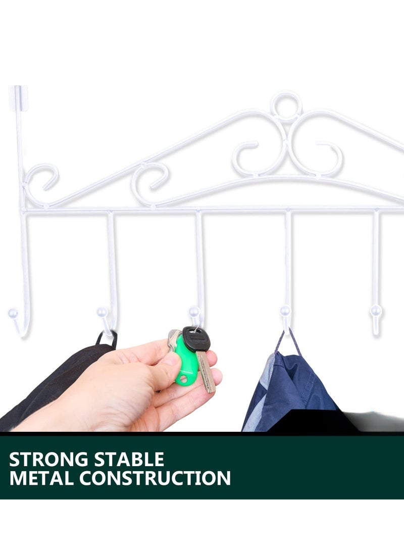 Over The Door Hooks Over The Door Towel Rack with 7 Coat Hooks for Hats Coats Towels Jackets Bags on Back of Bathroom Bedroom Closet Doors  - Image 5