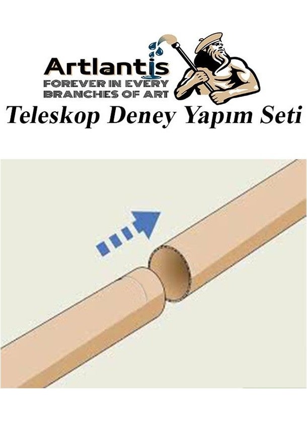 Artlantis طقم بناء تلسكوب بسيط 1 عبوة طقم تجربة تلسكوب أسطوانة عدسة كرتون نشاط صف المدرسة  - Image 3