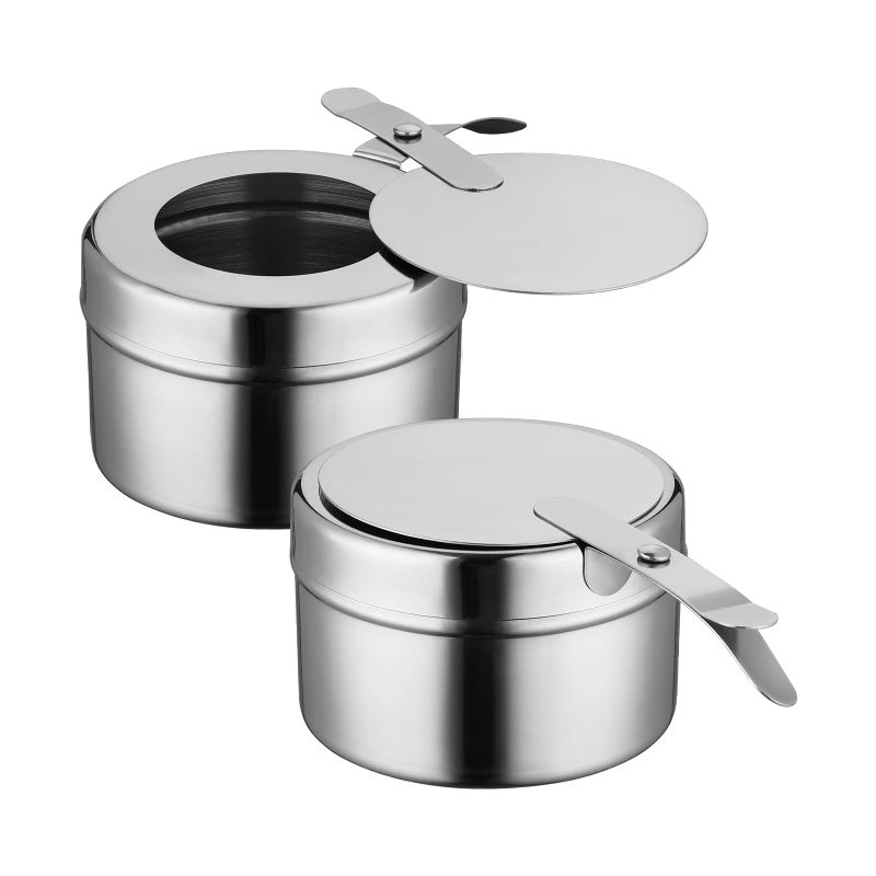 Stainless Steel Chafing Fuel Holder With Cover 2PCS For Buffet Party Events - Image 2
