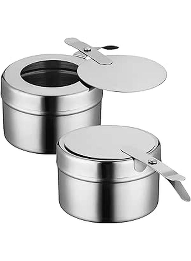 Stainless Steel Chafing Fuel Holder With Cover 2PCS For Buffet Party Events - Image 1