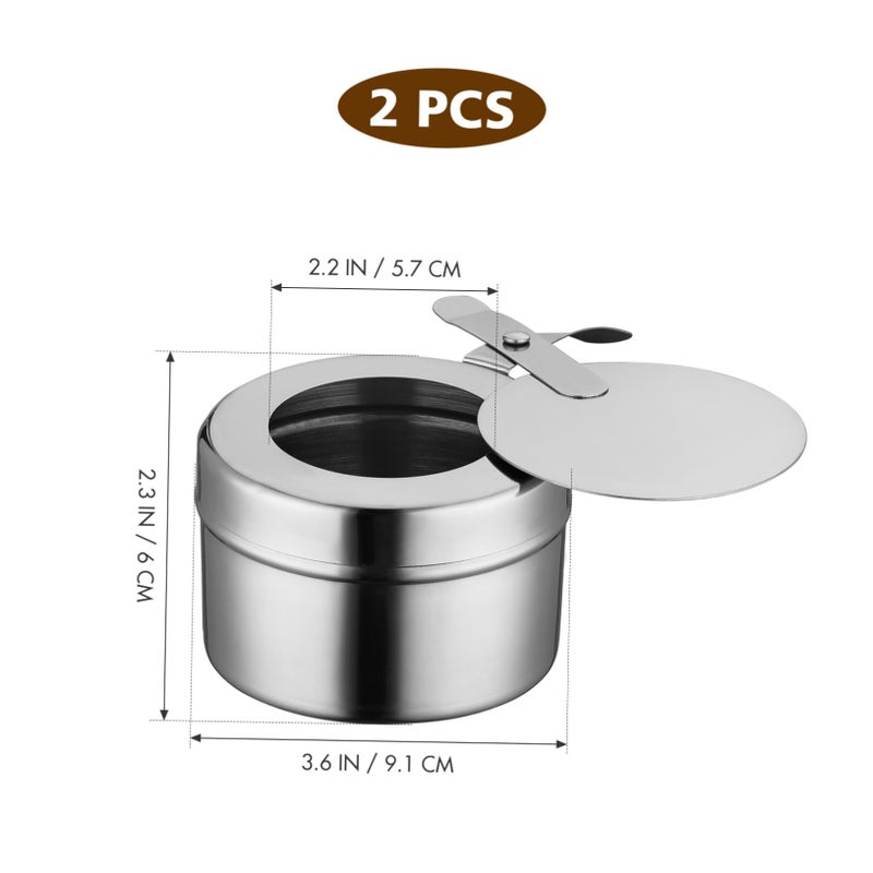 Stainless Steel Chafing Fuel Holder With Cover 2PCS For Buffet Party Events - Image 3