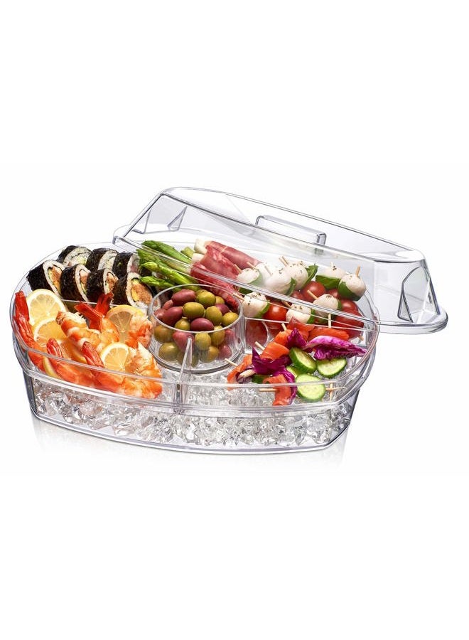 PRODYNE Ice Party Platter, 15 1/2" x 11" x 6", Clear - Image 1