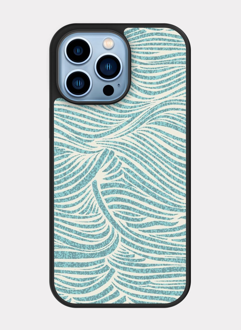 بكسلات كفر ايفون 13 برو ماكس نمط أمواج البحر ابيض - Image 1