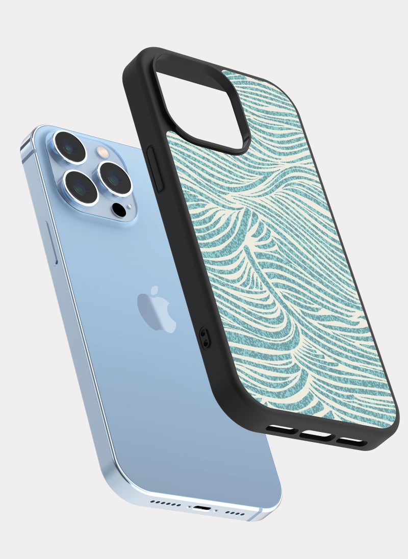 بكسلات كفر ايفون 13 برو ماكس نمط أمواج البحر ابيض - Image 2