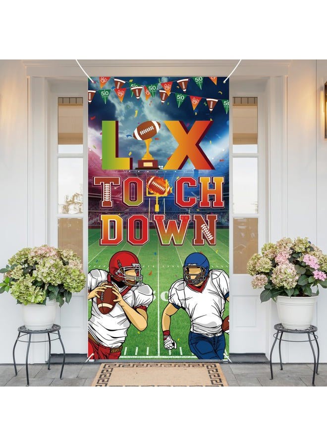 Yewfold Football Party Decorations 2026, Super Football Door Cover for Front Door, Sport Theme Banner Backdrop for Game Day, 35x71 Inch - Image 1
