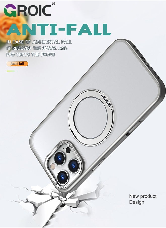Designed for iPhone 16 Pro Max 6.9 Inches Case with Magnetic Invisible Stand, Shockproof Slim Translucent Matte Case, Drop Protection Slim Phone Case for iPhone 16 Pro Max Compatible with MagSafe