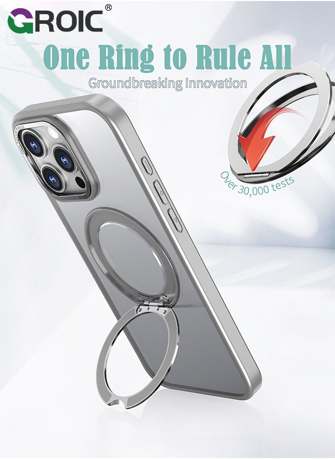 Designed for iPhone 16 Pro Max 6.9 Inches Case with Magnetic Invisible Stand, Shockproof Slim Translucent Matte Case, Drop Protection Slim Phone Case for iPhone 16 Pro Max Compatible with MagSafe