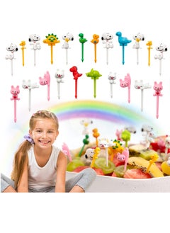 SYOSI Food Fruit Fork Picks for Kids Cute Animals Bento Box Decor ForksCake Little Forks Dessert Forks Mini Cartoon Toothpick for Cake Dessert Pastry Party Supply  - Image 1
