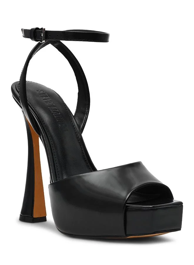 Sass Platforms Heels Black Women's Heeled Sandals