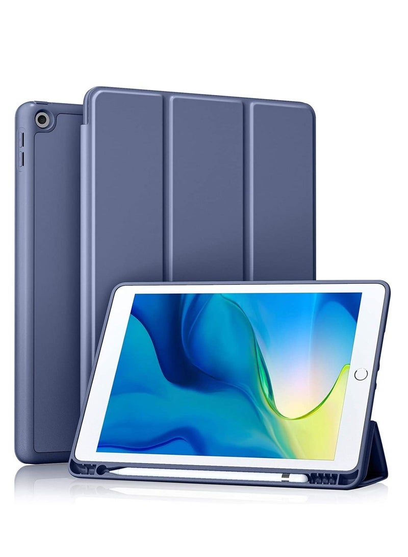Raxoom iPad 9th/8th/7th Generation case (2021/2020/2019) iPad 10.2-Inch Case with Pencil Holder [Sleep/Wake] Slim Soft TPU Back Smart Magnetic Stand Protective Cover Cases (Blue Gray) - Image 1