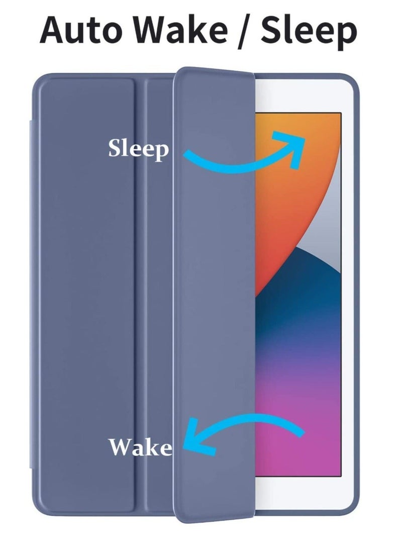 Raxoom iPad 9th/8th/7th Generation case (2021/2020/2019) iPad 10.2-Inch Case with Pencil Holder [Sleep/Wake] Slim Soft TPU Back Smart Magnetic Stand Protective Cover Cases (Blue Gray) - Image 5