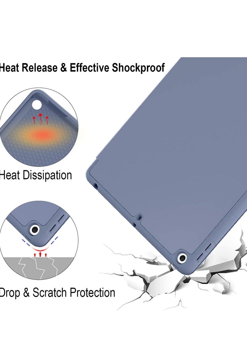 Raxoom iPad 9th/8th/7th Generation case (2021/2020/2019) iPad 10.2-Inch Case with Pencil Holder [Sleep/Wake] Slim Soft TPU Back Smart Magnetic Stand Protective Cover Cases (Blue Gray) - Image 4