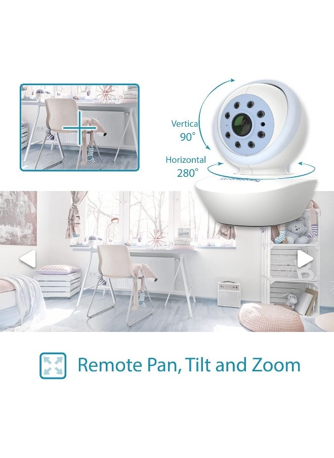 Moonybaby EMF Reduction Long Range Baby Monitor with A.N.R. (Auto Noise Reduce), 720P HD Resolution 5" Display, Pan and Tilt Zoom Camera, Model: QuadView50 - pzsku/Z10A209E47AD8737887BAZ/45/_/1738047992/15cf381d-7291-407a-b6a9-e40dafc31ced