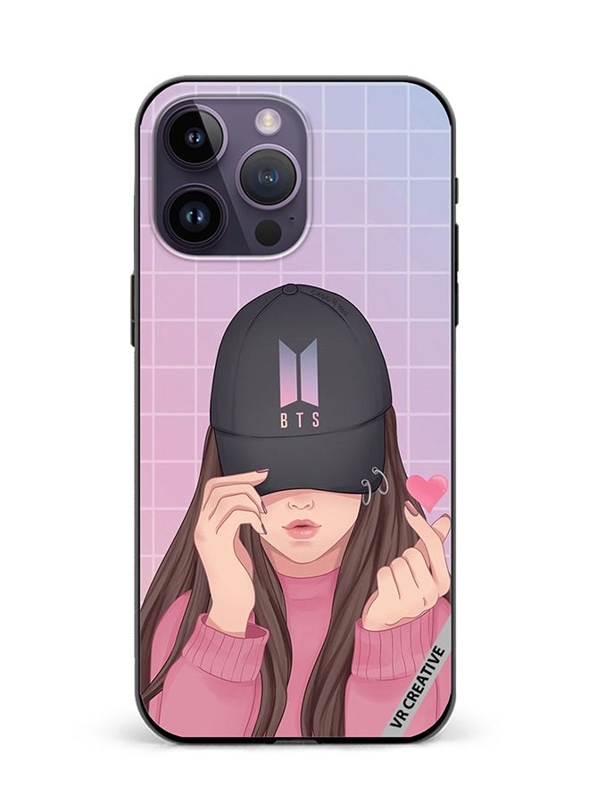 VR CREATIVE Protective Case Cover For Apple iPhone 16 Pro Max Bts Cap Girl Design Multicolour