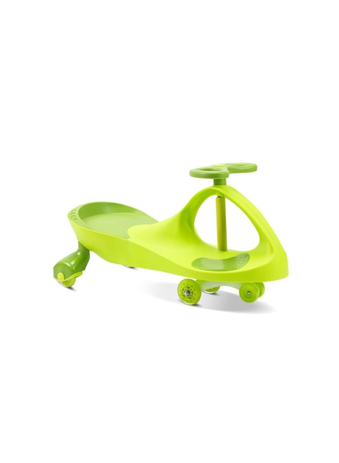 ZIGGY Swing Car Ride-On Toy for Kids Ages 2+ | Green Wiggle Car with LED PU Wheels, Butterfly Steering, Footrests, No Batteries or Pedals ZG-2003 - Image 1