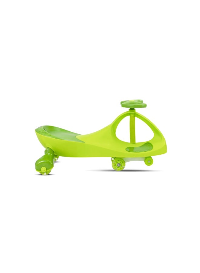 ZIGGY Swing Car Ride-On Toy for Kids Ages 2+ | Green Wiggle Car with LED PU Wheels, Butterfly Steering, Footrests, No Batteries or Pedals ZG-2003 - Image 2
