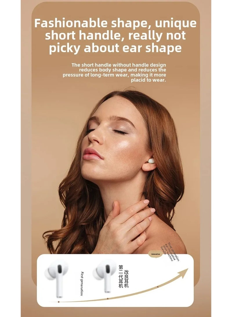 Fashionable Non-In-Ear Long-Lasting Bluetooth Headset Sports Noise Reduction Exquisite Wireless Ear-Hook Headset Apricot - Image 5