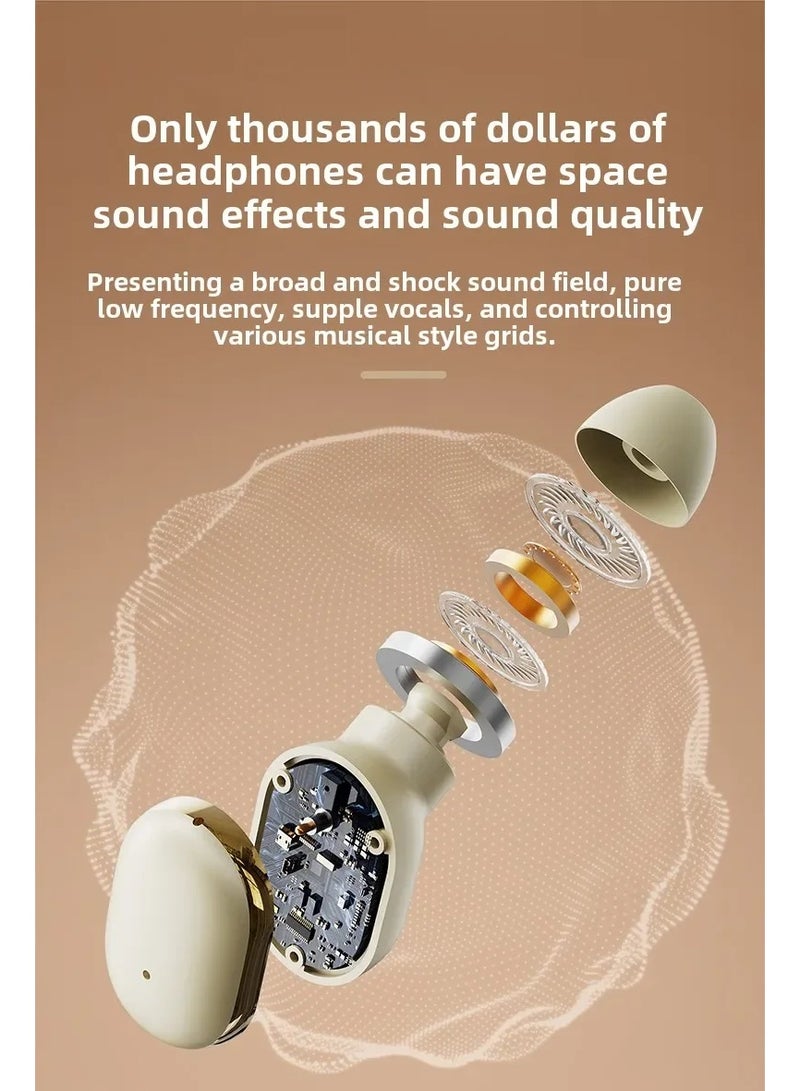 Fashionable Non-In-Ear Long-Lasting Bluetooth Headset Sports Noise Reduction Exquisite Wireless Ear-Hook Headset Apricot - Image 4