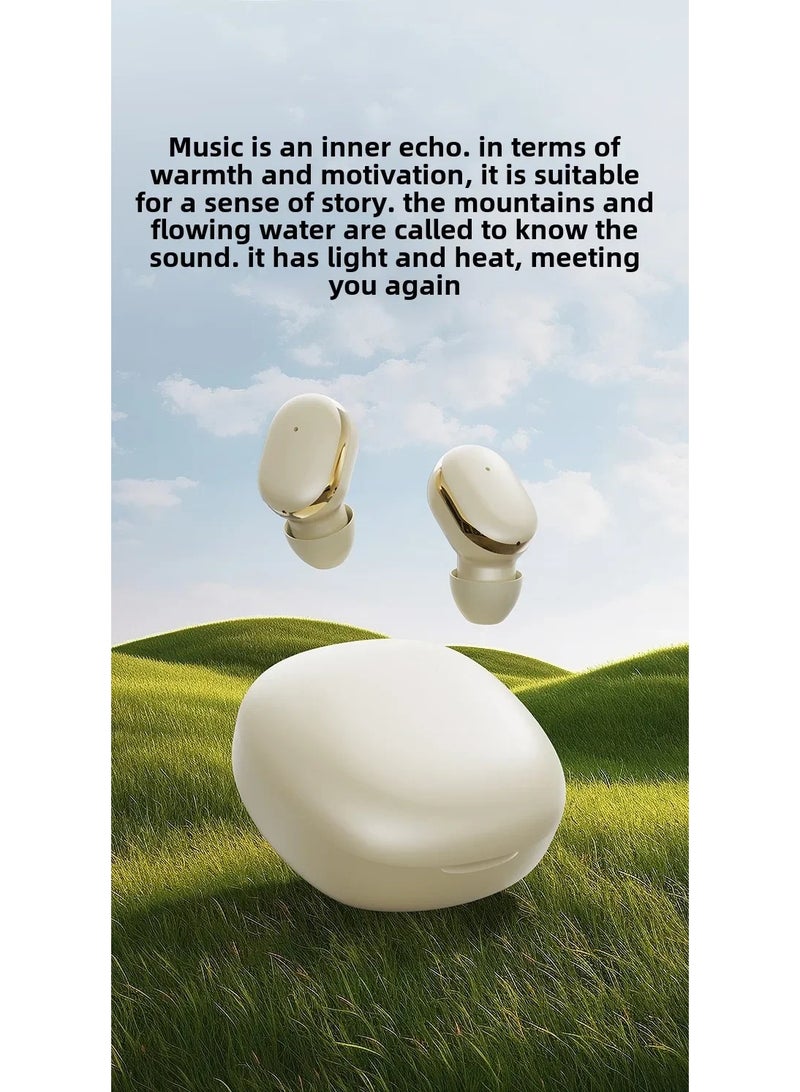 Fashionable Non-In-Ear Long-Lasting Bluetooth Headset Sports Noise Reduction Exquisite Wireless Ear-Hook Headset Apricot - Image 3