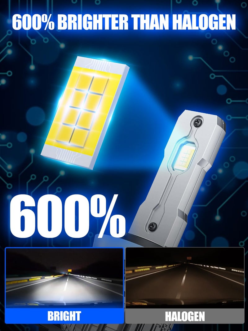 FTEVAR H11/H8/H9 LED Bulb, 30000LM 6000K Cool White Fanless 1:1 Mini Size, Plug and Play, Pack of 2 - Image 3