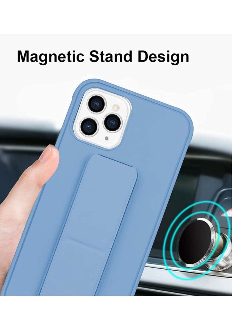 Case for iPhone 14 Pro Max, Back Stand Case with Magnet Holder Hand Grip Magnetic Car Mount Anti Scratch Shockproof Cover Case for iPhone 14 Pro Max (iPhone 14 Pro Max, Light Blue)  - Image 5