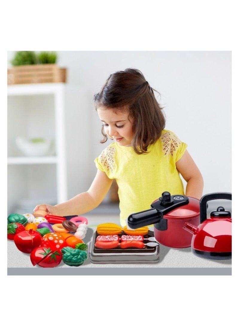 MIXDE 74-Piece Play Kitchen Accessories Play Food Sets for Kids Kitchen Play Accessories Toy Cooking Set - Image 4