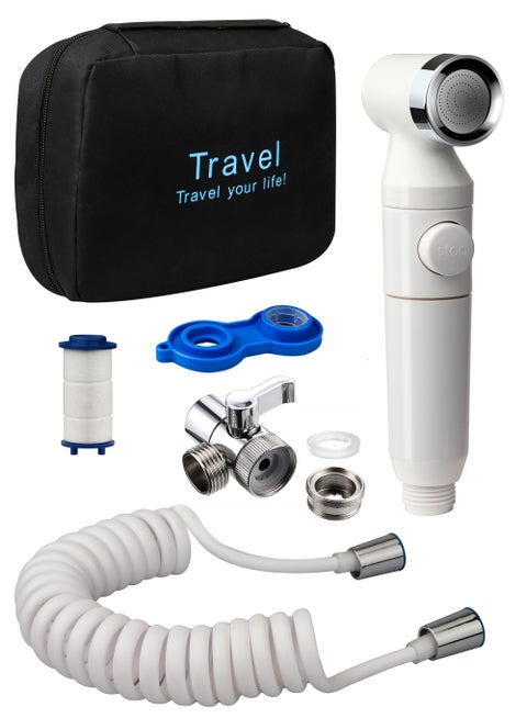 Portable Bidet Sprayer - Spiral hose extendable upto 3 meters - Shower Spray Suitable For Travelers