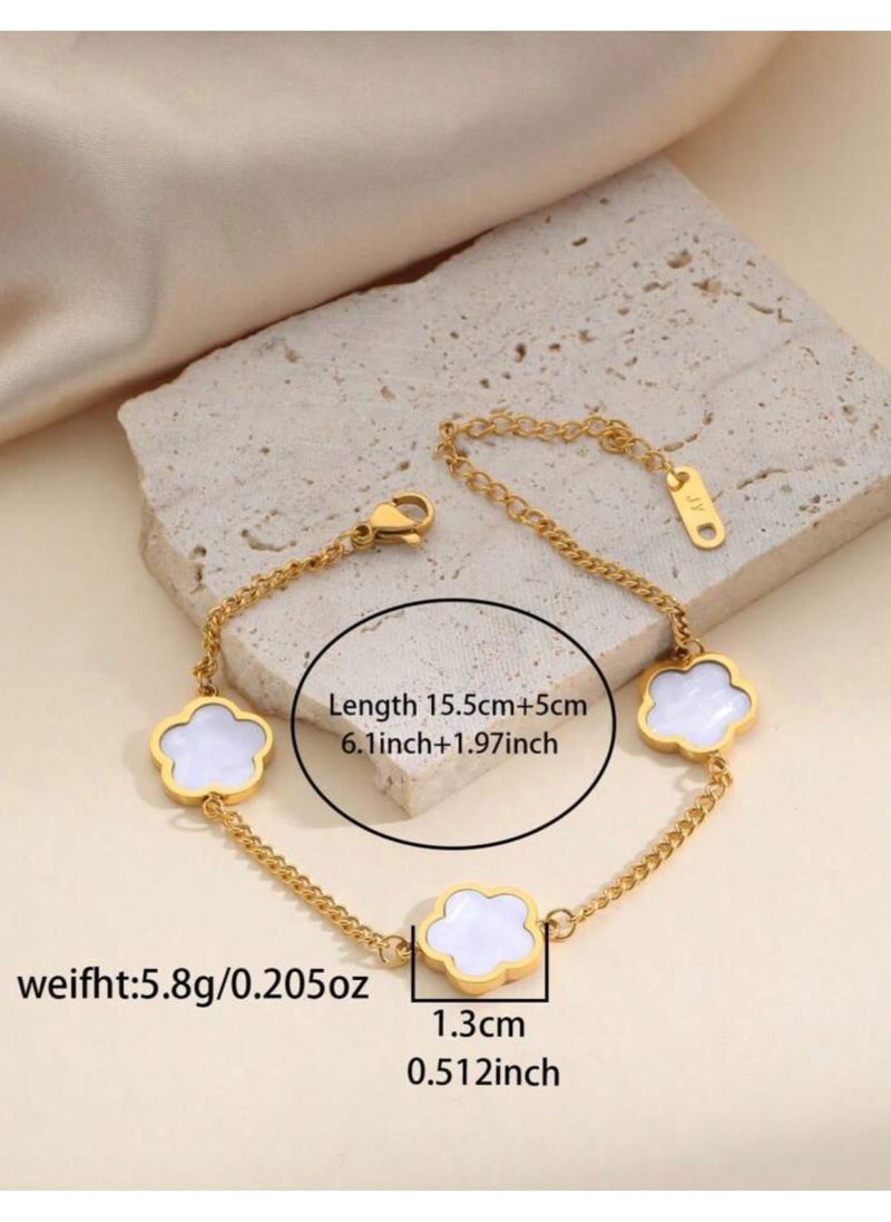 Noon-chi - Elegant Gold Plated Stainless Steel Bracelet For Women - Image 1