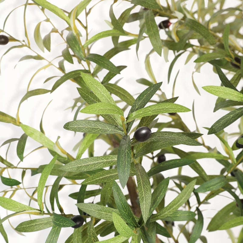 LYERSE Olive Tree 8ft (96") - Olive Trees Artificial Indoor with Natural Wood Trunk and Lifelike Fruits - Faux Olive Tree 8ft for Modern Home Office House Living Room Decor - Image 1