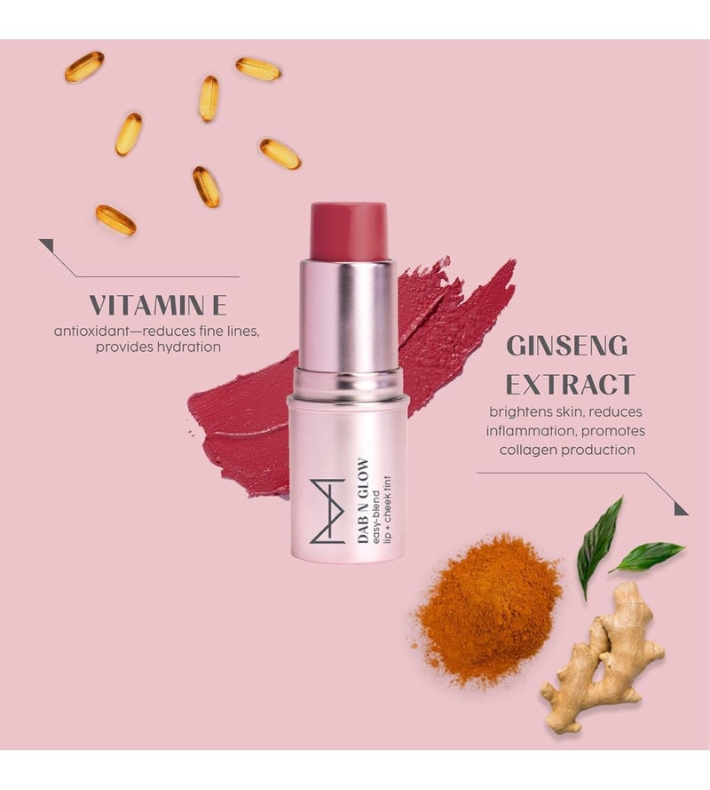 House Of Makeup Dab N Glow Lip Tint Pigmented Blusher For Face Makeup Creamy EasyBlend Lip And Cheek Tint Lip Tint For Women All MultiUse Tint for Cheeks And Lips 8 gms Burnt Rose - Image 5