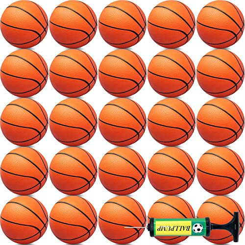 Oleitodh 40Pcs Mini Basketball Set 6 Inch Small Basketballs with Pump for Over The Door Hoop Games PVC Indoor Outdoor Play Pool Beach Basketball Party Favors Adults Kids - Image 1
