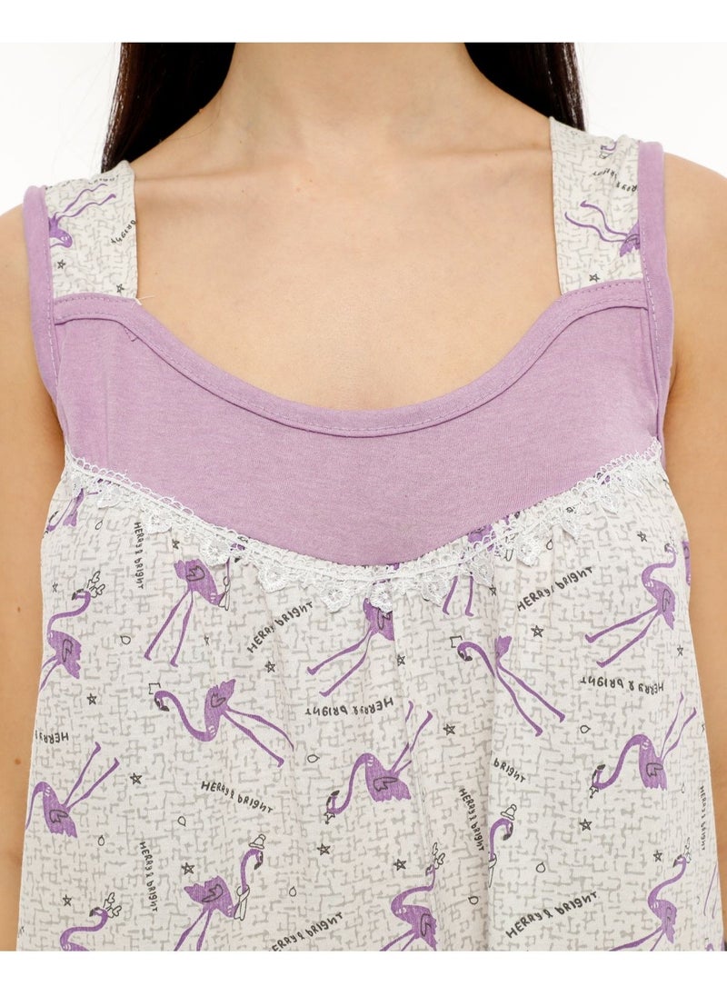 Seva Thick Strap Cotton Combed Fabric Comfortable Fit Nightgown  - Image 1