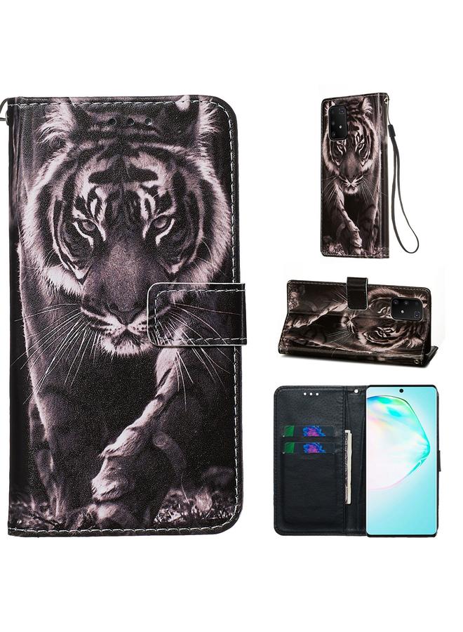 Zaboon Case For Galaxy S10 Lite Colored Drawing Pattern Plain Weave Horizontal Flip Leather Case with Holder & Card Slot & Wallet&Lanyard - Image 1