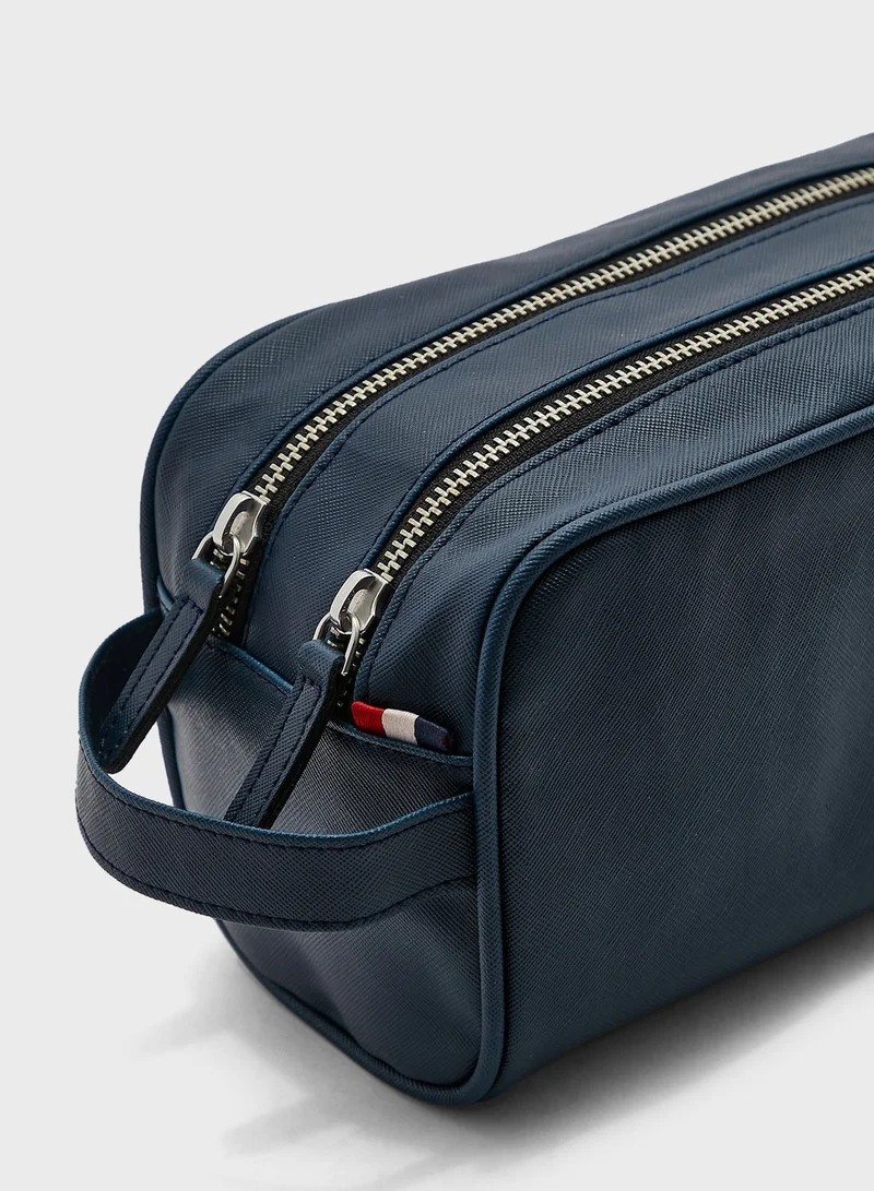 Seventy Five Safiano Texture Dual Compartment Washbag