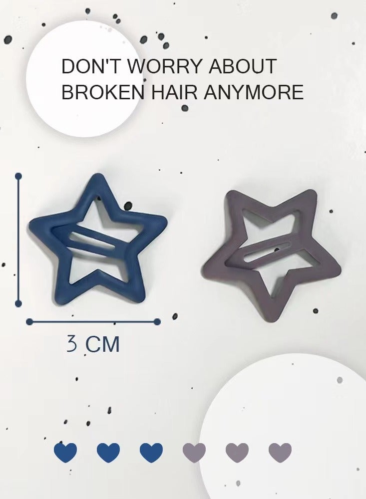 Laseta مشابك على شكل نجمة، تصميم كلاسيكي ملون لمشابك شعر على شكل نجمة للأطفال اللطيفين - 10 قطع، حواف وزوايا دائرية، لا تؤذي فروة الرأس، 3 سم - Image 3