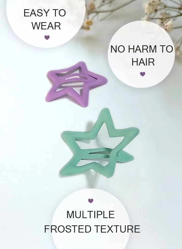 Laseta مشابك على شكل نجمة، تصميم كلاسيكي ملون لمشابك شعر على شكل نجمة للأطفال اللطيفين - 10 قطع، حواف وزوايا دائرية، لا تؤذي فروة الرأس، 3 سم - Image 4