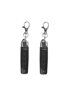 KASTWAVE 2Pcs Garage Door Opener Remote, 433Mhz Gate Remote Control, 4 Buttons Universal Cloning Remote Control Key Fob 433mhz for Garage Door, Black  - Image 1
