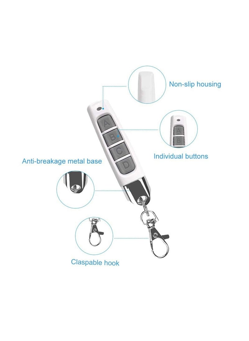 KASTWAVE - 2Pcs Garage Door Opener Remote, 433Mhz Gate Remote Control, 4 Buttons Universal Cloning Remote Control Key Fob 433mhz for Garage Door, Black - Image 1